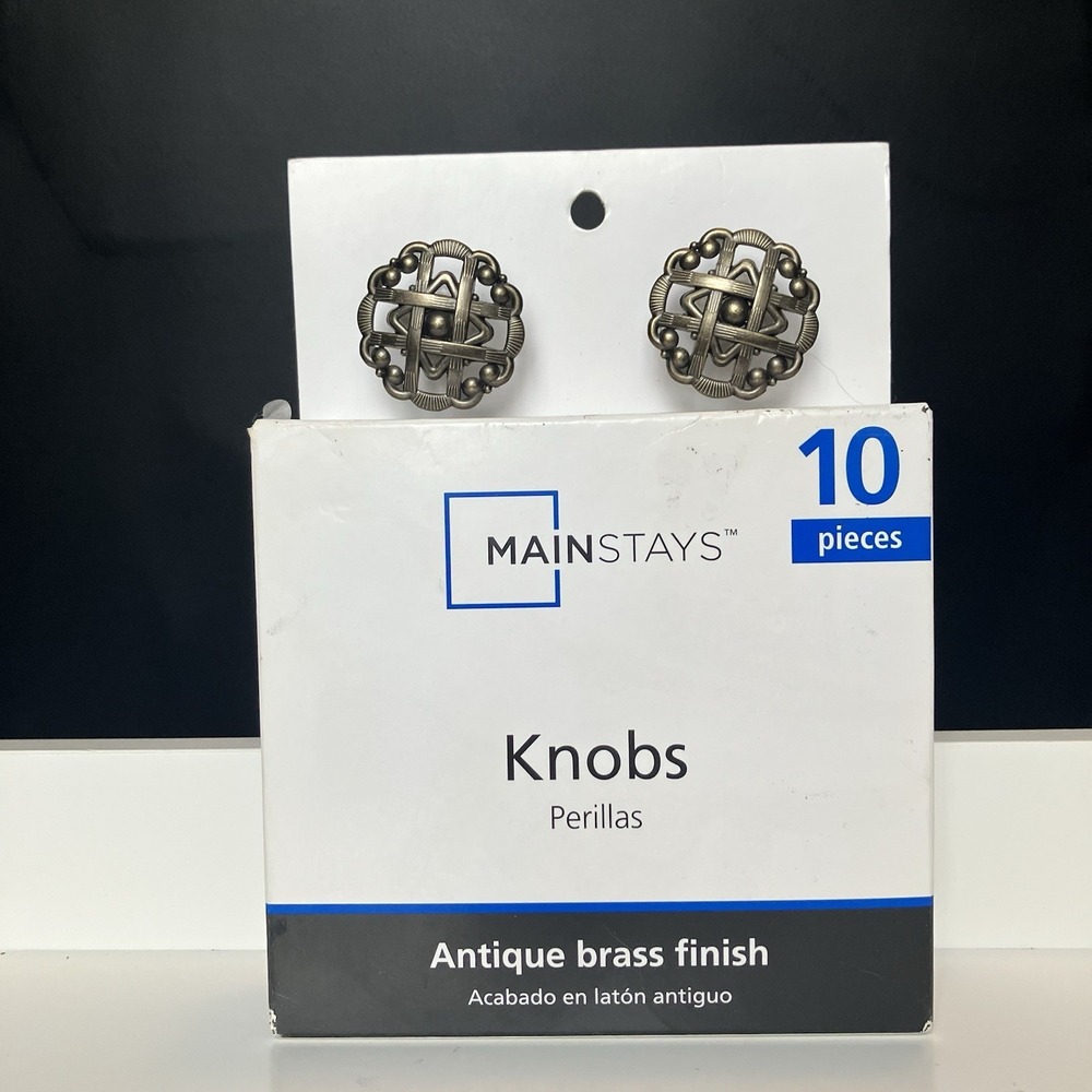 Mainstays 10 Piece Weave Cabinet Knobs with Mounting Screws Antique Brass Finish